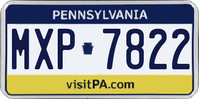 PA license plate MXP7822