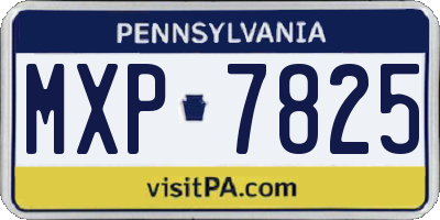 PA license plate MXP7825