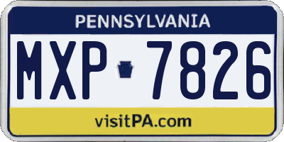 PA license plate MXP7826