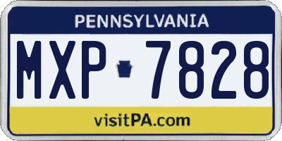 PA license plate MXP7828