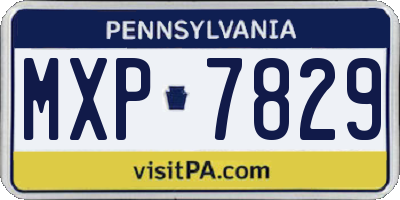 PA license plate MXP7829