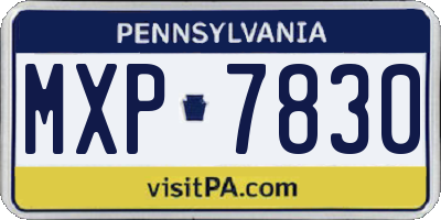 PA license plate MXP7830