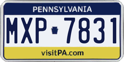 PA license plate MXP7831