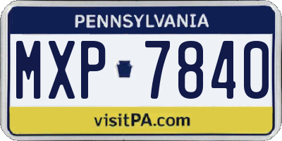 PA license plate MXP7840