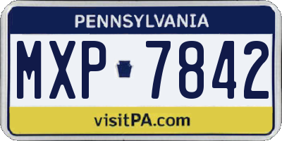 PA license plate MXP7842