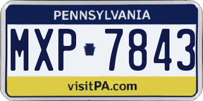 PA license plate MXP7843