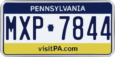 PA license plate MXP7844