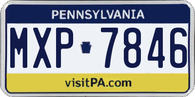 PA license plate MXP7846