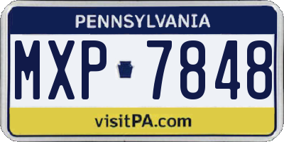 PA license plate MXP7848