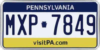 PA license plate MXP7849