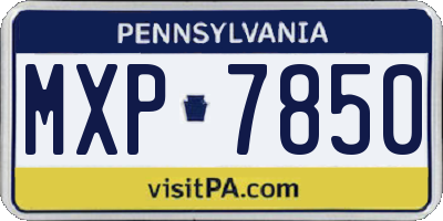 PA license plate MXP7850