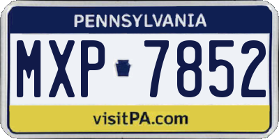 PA license plate MXP7852