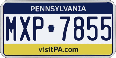 PA license plate MXP7855