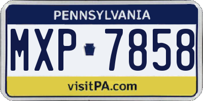 PA license plate MXP7858