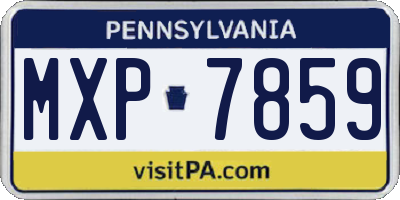 PA license plate MXP7859