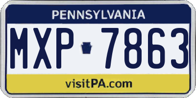 PA license plate MXP7863