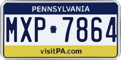 PA license plate MXP7864