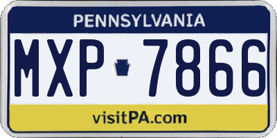 PA license plate MXP7866