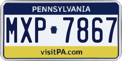PA license plate MXP7867