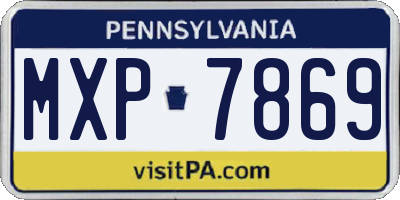 PA license plate MXP7869