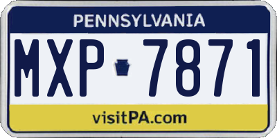 PA license plate MXP7871