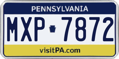 PA license plate MXP7872