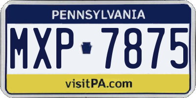 PA license plate MXP7875