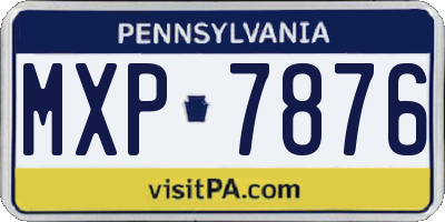 PA license plate MXP7876