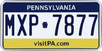 PA license plate MXP7877