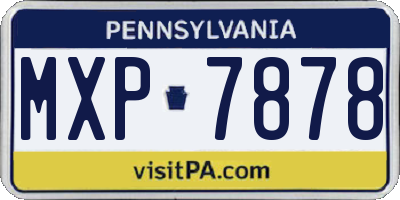 PA license plate MXP7878