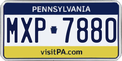 PA license plate MXP7880