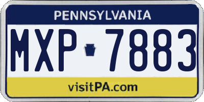 PA license plate MXP7883