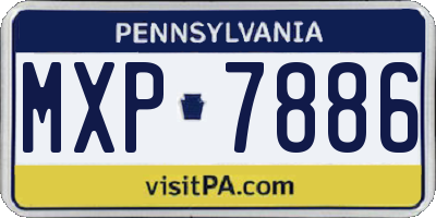 PA license plate MXP7886