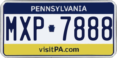 PA license plate MXP7888