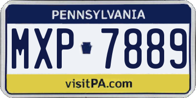 PA license plate MXP7889