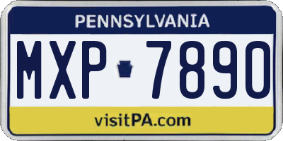 PA license plate MXP7890