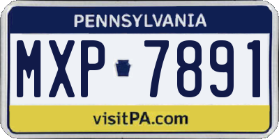 PA license plate MXP7891