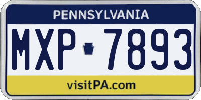 PA license plate MXP7893