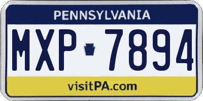 PA license plate MXP7894