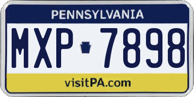 PA license plate MXP7898