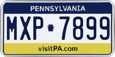 PA license plate MXP7899