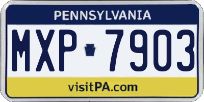 PA license plate MXP7903