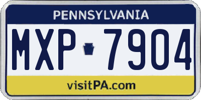 PA license plate MXP7904