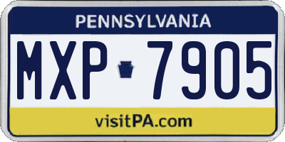 PA license plate MXP7905