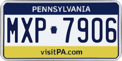 PA license plate MXP7906