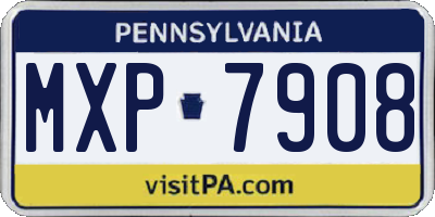 PA license plate MXP7908