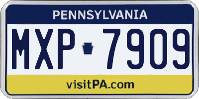 PA license plate MXP7909