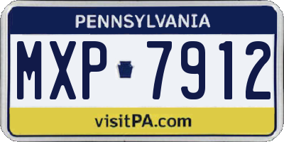 PA license plate MXP7912