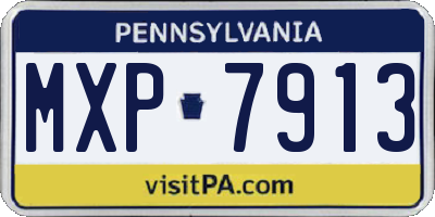 PA license plate MXP7913