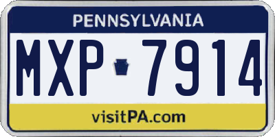 PA license plate MXP7914